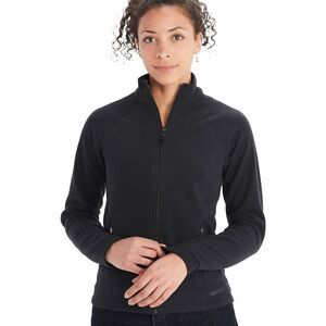 MARMOT Women's Rocklin Fleece Full Zip Jacket S Black Stand Collar EUC B62